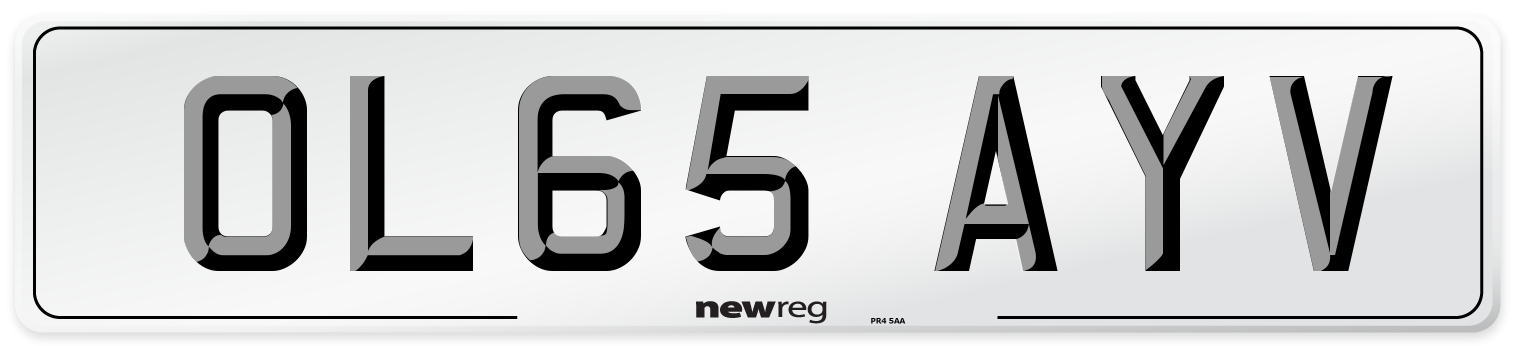 OL65 AYV Number Plate from New Reg